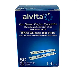 Alvita Kan Şeker Ölçüm Çubuğu 50'li