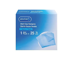 Alvita Steril Gaz Kompres 7,5x7,5 cm 25'li