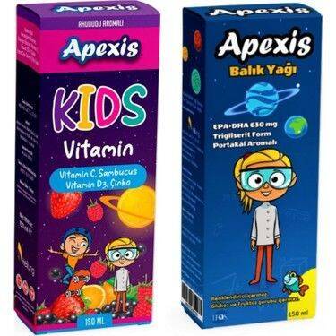 Apexis Balık Yağı 150 ml + Apexis Kids Vitamin Sambucus 150 ml - 1