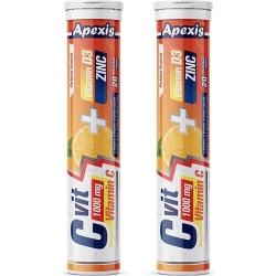 Apexis C Vit 1000 mg + D3 + Zinc 20 Efervesan Tablet 2'li
