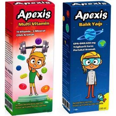 Apexis Multivitamin 150 ml+ Balık yağı 150 ml - 1