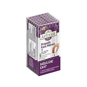 Apitera MUR Doğal Bal, C Vitamini, Kara Mürver, Yeşil Çay ve Propolis İçeren Takviye Edici 7’li Saşe - 2