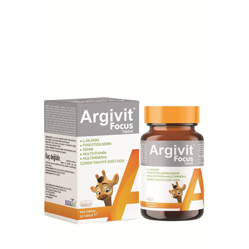 Argivit Focus 30 Tablet L-Arjinin ve Fosfatidilserin İçeren Zihinsel Performans Destekleyici