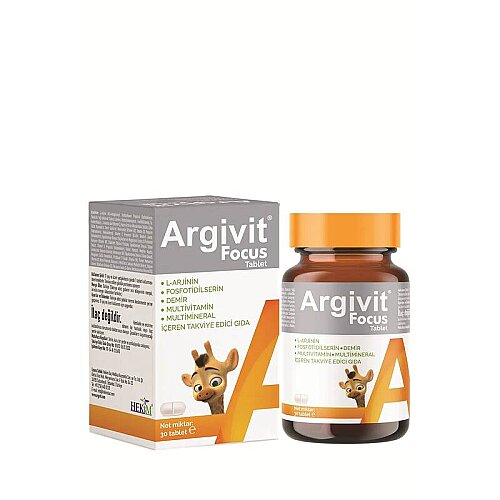 Argivit Focus 30 Tablet L-Arjinin ve Fosfatidilserin İçeren Zihinsel Performans Destekleyici - 1