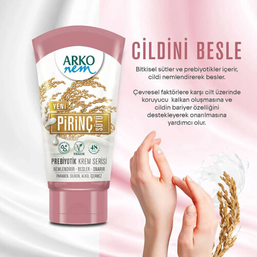 Arko Nem Prebiyotik Krem Serisi Pirinç Sütü 60 ml - 3