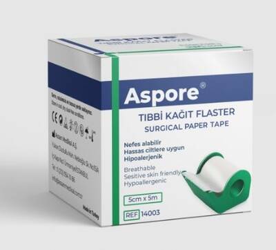 Aspore 5 cm x 5 m Kağıt Flaster - 1