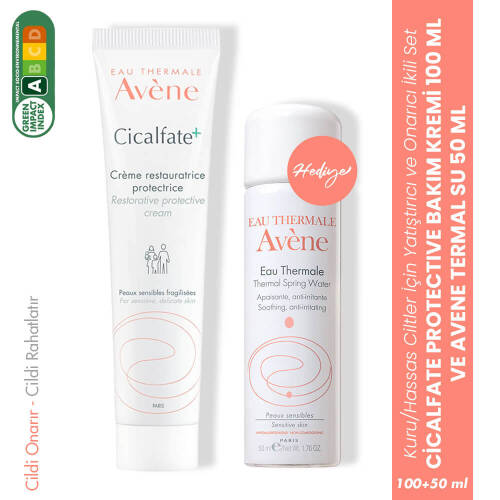 Avene Cicalfate Protective Bakım Kremi 100ml & Termal Su 50ml - 1