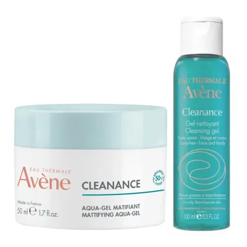 Avene Cleanance Matlaştırıcı 50 ml + Karma ve Yağlı Ciltler İçin Temizleme Jeli 100 ml - 1