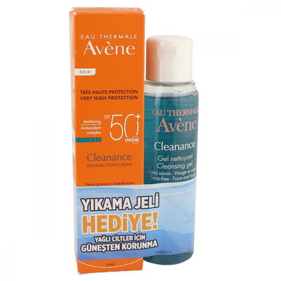 Avene Cleanance Solaire SPF 50+ 50 ml Alana Cleanance Cleansing Gel 100 Hediye - 1