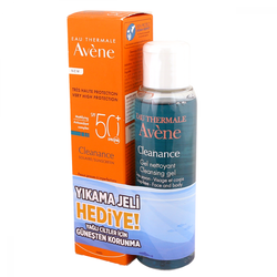 Avene Cleanance Solaire SPF 50+ 50 ml Alana Cleanance Cleansing Gel 100 Hediye - 2