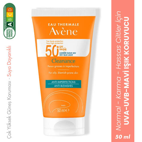 Avene Cleanance Yağlı Ve Akneye Eğilimli Ciltler Için Ultra Hafif Güneş Koruyucu SPF50+ 50 ml - 1