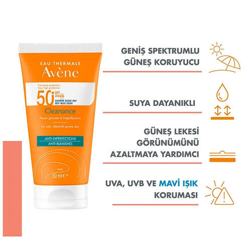 Avene Cleanance Yağlı Ve Akneye Eğilimli Ciltler Için Ultra Hafif Güneş Koruyucu SPF50+ 50 ml - 2