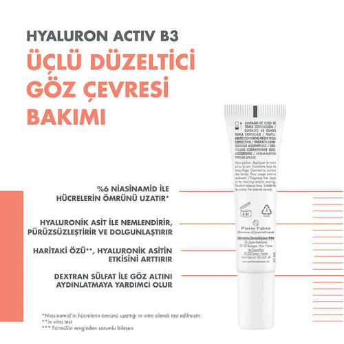 Avene Hyaluron Activ B3 Üçlü Düzeltici Gözaltı Kremi 15 ml - 3