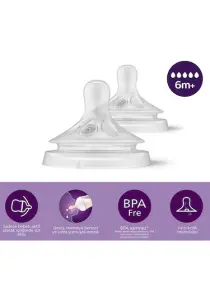 Avent Natural Response Biberon Emziği 5 Numara 6+ Ay 2'li