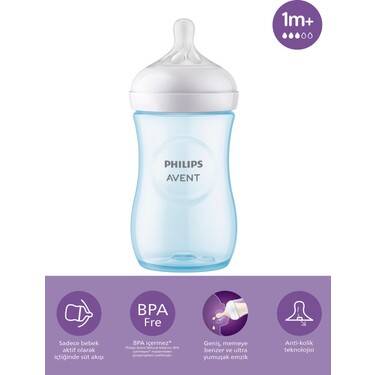 Avent Natural Response Doğal Tepkili PP Mavi Biberon 1+ Ay 260 ml - 1