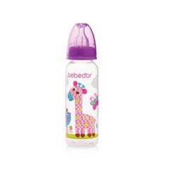 Bebedor Desenli PP Biberon 250 ml 24302 (Mor)