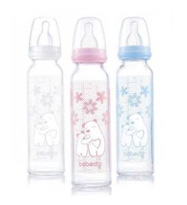 Bebedor Isıya Dirençli Cam Biberon 250 ml(Beyaz- Pembe- Mavi) 41302