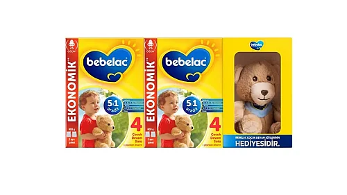 Bebelac 4 Çocuk Devam Sütü 800 gr x 2 Adet +Ayıcık Hediyeli - 1