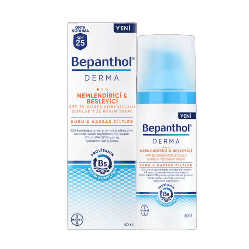 Bepanthol Derma Nemlendirici & Besleyici SPF25 Günlük Yüz Bakım Kremi 50 ml - 1