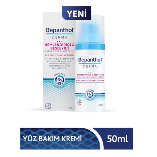 Bepanthol Derma Nemlendirici ve Besleyici Günlük Yüz Bakım Çok Kuru ve Hassas Ciltler 50 ml - 1