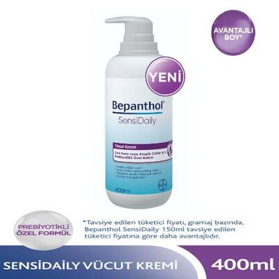 Bepanthol SensiDaily Vücut Kremi Pompalı 400 ml - 1