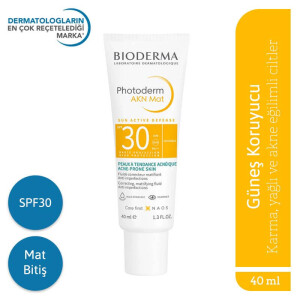Bioderma AKN Mat SPF 30 Güneş Kremi 40 ml - 1