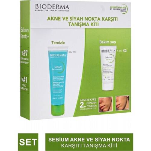 Bioderma Akne ve Siyah Nokta Karşıtı Tanışma Kiti - Sebium Jel 45 ml + Sebium Kerato 5 ml - 1