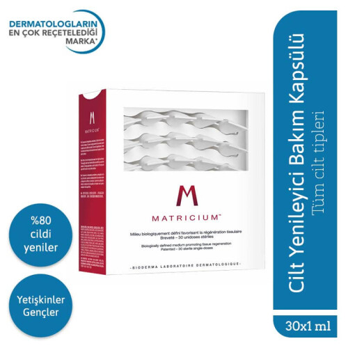 Bioderma Matricium Cilt Yenileyici Bakım Kapsülü 30 x 1 ml - 1