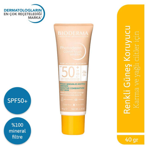 Bioderma Photoderm Cover Touch Mineral Spf50+ 40 gr - Very Light - 1