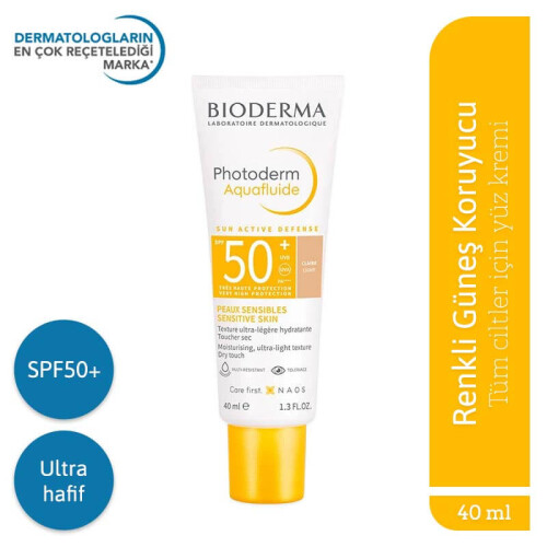 Bioderma Photoderm SPF 50+ Aquafluide Renkli Güneş Kremi 40 ml - Light - 1