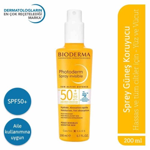 Bioderma Photoderm SPF50+ Güneş Koruyucu Sprey 200 ml - 1
