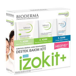 Bioderma Sebium İzokit + Sebium Hydra Cleanser 200 ml - Sebium Hydra 40 ml - Atoderm Levres 15 ml