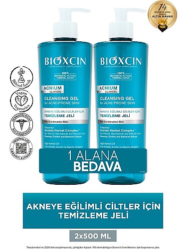 Bioxcin Acnium Sebum Dengeleyici Yüz Yıkama Jeli 500 ml 1 Alana 1 Bedava - 1
