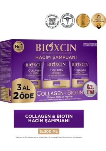 Bioxcin Collagen & Biotin Hacim Şampuan 3 Al 2 Öde 300 ml - 1