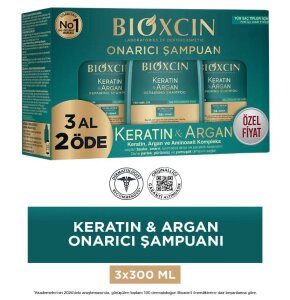 Bioxcin Keratin & Argan Onarıcı Şampuan 300 ml - 3 Al 2 Öde