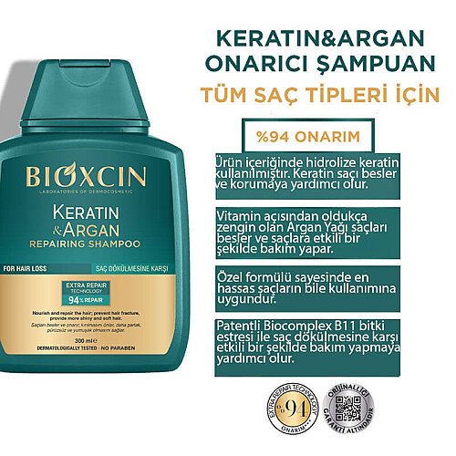 Bioxcin Keratin & Argan Onarıcı Şampuan 300 ml - 3 Al 2 Öde - 2