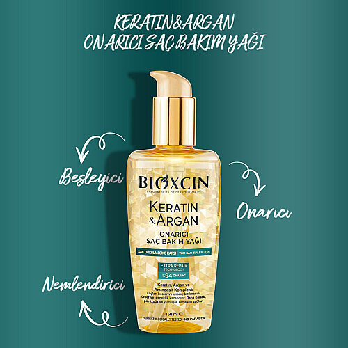 Bioxcin Keratin ve Argan Onarıcı Saç Bakım Yağı 150 ml - 3