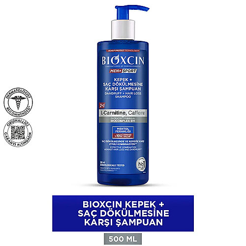 Bioxcin Men Sport Kepek ve Saç Dökülmesine Karşı Şampuan 500 ml - 1