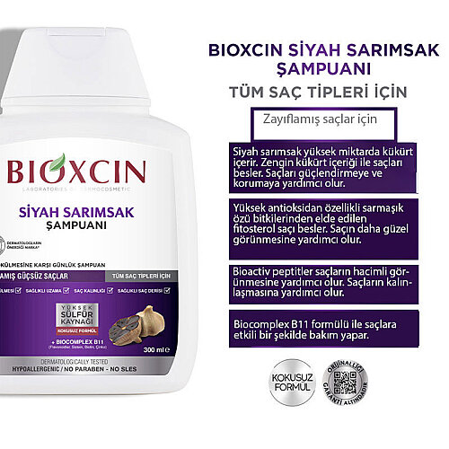 Bioxcin Siyah Sarımsak Şampuanı 300 ml - 3