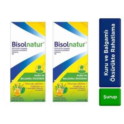 Bisolnatur 2'li Öksürük Şurubu 128 gr - 1