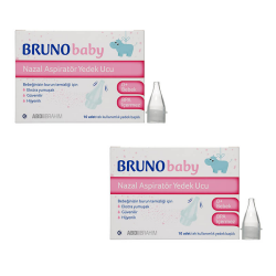 Bruno Baby Nazal Burun Aspiratörü Yedek Ucu 10 Adet 2'li Paket