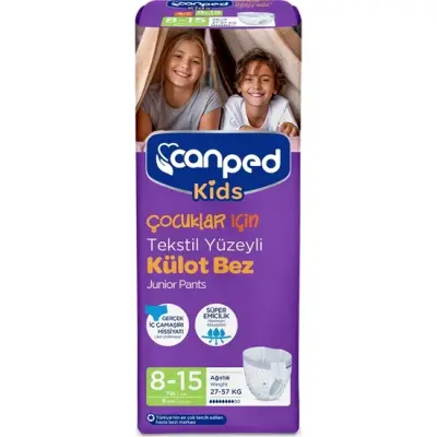 Canped Kids Tekstil 8-15 Yaş Çocuk Külot Bez 8 Adet - 1
