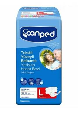 Canped Tekstil Yüzey Yetişkin Hasta Bezi Large 7'li - 1