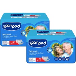 Canped Tekstil Yüzeyli Belbantlı Large 30 Adet 2'li Avantaj Paketi