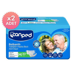 Canped Tekstil Yüzeyli Belbantlı Medium 30 Adet 2'li Avantaj Paketi