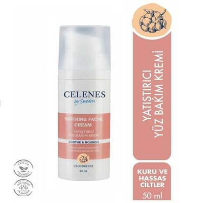 Celenes By Sweden Cloudberry Yatıştırıcı Yüz Kremi 50 ml - Kuru ve Hassas Ciltler - 1