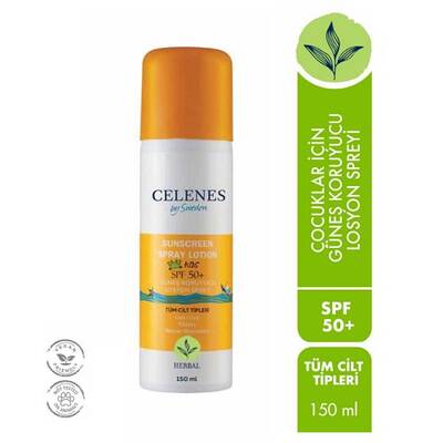 Celenes By Sweden Herbal Çocuk Güneş Koruyucu Losyon Sprey SPF50 150 ml - Tüm Cilt Tipleri - 1