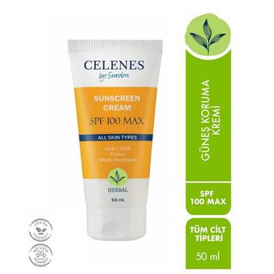 Celenes By Sweden Spf 100 Max Güneş Koruyucu Krem 50 ml - 1