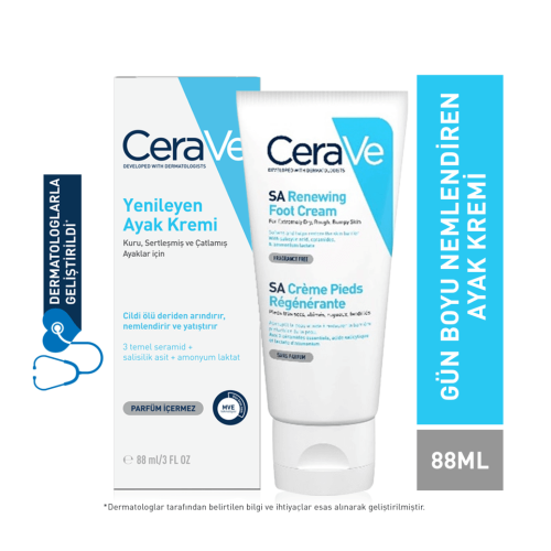 CeraVe Sa Renewing Foot Cream 88 ml Yenileyici Ayak Kremi - 1