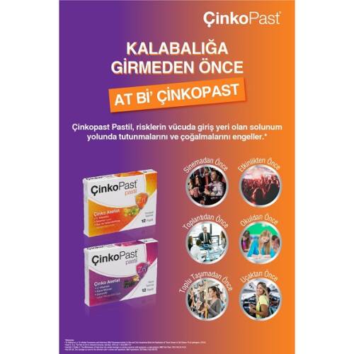 Çinkopast Nane Zencefil Kara Mürver Pastil 12'li - 2